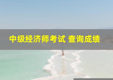 中级经济师考试 查询成绩